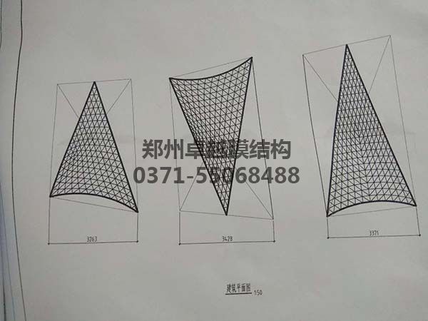 商丘柒悅城商場膜結構屋頂建築平麵圖