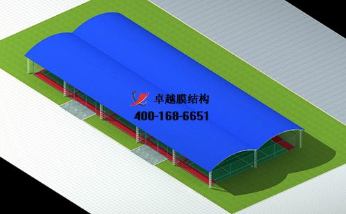  五家渠膜結構網球場門球場籃球場（五家渠體育館 ）設計施工安裝案例
