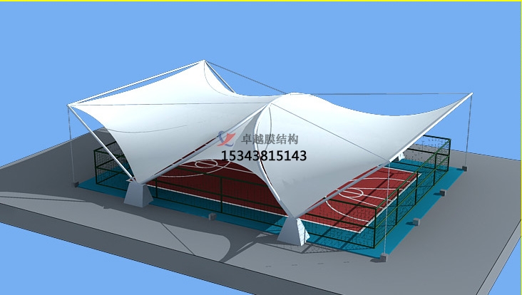 中牟體育館公園膜結構【看台雨棚】門球場案例